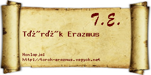 Török Erazmus névjegykártya